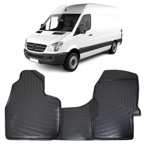 Mercedes Sprinter II 2006-2018 Set 2 covorase auto din cauciuc tip tavita premium line 3D accesorii pentru autoturismul tau - masina v242930