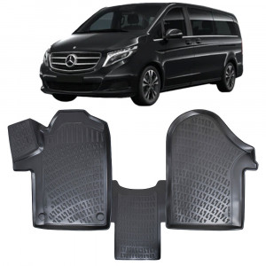 Mercedes Viano III W447 2014- Set 2 covorase auto din cauciuc tip tavita premium line 3D accesorii pentru autoturismul tau - masina v242772
