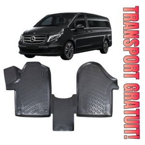 Mercedes Viano III W447 2014-2025 Set 2 covorase auto din cauciuc tip tavita premium line 3D