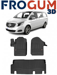 Mercedes VIto W447, Van, Din 10.2014 - Prezent, Randul 1 Si Randul 2 , Set Covorase Auto Tip Tavita Premium 3D, din cauciuc accesorii pentru autoturismul tau - masina v171702