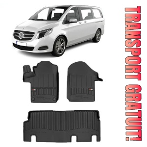 Mercedes VIto W447, Van, Din 10.2014 - Prezent, Randul 1 Si Randul 2 , Set Covorase Auto Tip Tavita Premium 3D, din cauciuc