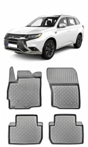 Mitsubishi Outlander III, Suv, Din 09.2012 - Prezent , Set Covorase Auto Tip Tavita Premium 3D, din cauciuc accesorii pentru autoturismul tau - masina v173490