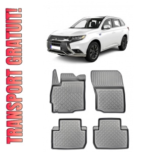 Mitsubishi Outlander III, Suv, Din 09.2012 - Prezent , Set Covorase Auto Tip Tavita Premium 3D, din cauciuc