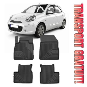 Nissan Micra K13 Din 2010 - 05.2013, Hatchback , Set Covorase Auto Tip Tavita Premium 3D, din cauciuc