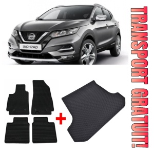 Nissan Qashqai Set Covorase + tavita portbagaj auto Nissan Qashqai I fabricatie 02.2007 - 01.2014, caroserie suv