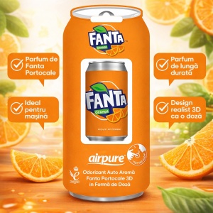 Odorizant Auto 3D Fanta Portocale, Tip Doza, Clip Ventilatie, Parfum Intens și Persistent, Design Realist, Vegan Friendly - Img 2