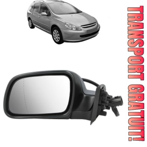 Oglinda Stanga PEUGEOT 307 SW Estate Van (3E_, 3H_) din 2003 - 2009, Auto, Reglaj electric, Completa