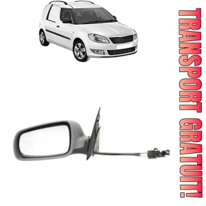 Oglinda Stanga SKODA FABIA I Praktik (6Y5) din 2000 - 2007, Auto, Reglaj mecanic, Completa