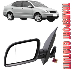 Oglinda Stanga Volkswagen POLO IV Saloon (9A4, 9A2, 9N2, 9A6) din 2002 - 2012, Auto, Reglaj electric, Completa