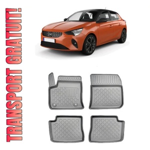Opel Corsa-E F, Hatchback, Din 03.2020 - Prezent , Set Covorase Auto Tip Tavita Premium 3D, din cauciuc