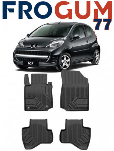 Peugeot 107 Din 2005 - 06.2014, Hatchback , Set Covorase Auto Tip Tavita Premium 3D, din cauciuc accesorii pentru autoturismul tau - masina v168198