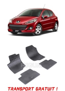 Peugeot 207, Hatchback, fabricat din 2006 - 2012, set covorase auto dedicate, din cauciuc 100% Premium - Transport Gratuit accesorii pentru autoturismul tau - masina v38412