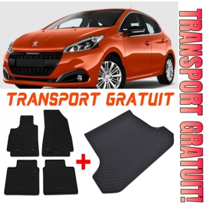 Peugeot 208 Set Covorase + tavita portbagaj auto Peugeot 208 I fabricatie 03.2012 - 05.2019, caroserie hatchback