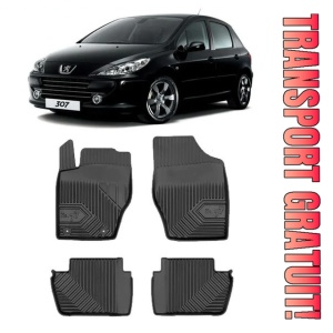 Peugeot 307 Din 03.2001 - 04.2007, Hatchback , Set Covorase Auto Tip Tavita Premium 3D, din cauciuc