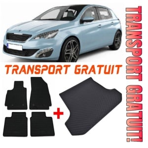 Peugeot 308 II din 08.2013 - 11.2021 Hatchback *1 , Set Covorase + tavita portbagaj auto