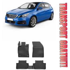 Peugeot 308 III Din 12.2021 - Prezent, Hatchback , Set Covorase Auto Tip Tavita Premium 3D, din cauciuc