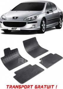 Peugeot 407, Sedan, fabricat din 2004 - 12.2010, set covorase auto dedicate, din cauciuc 100% Premium - Transport Gratuit accesorii pentru autoturismul tau - masina v38352