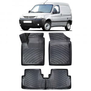 Peugeot Partner 1996-2013 Set 4 covorase auto din cauciuc tip tavita premium line 3D accesorii pentru autoturismul tau - masina v242717