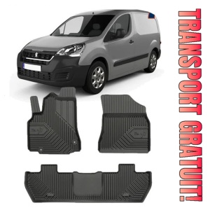Peugeot Partner II Din 2008 - 08.2018, Van , Set Covorase Auto Tip Tavita Premium 3D, din cauciuc