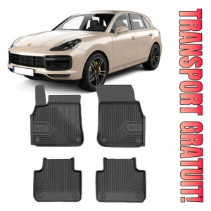 Porsche Cayenne III Din 11.2017 - Prezent, Suv , Set Covorase Auto Tip Tavita Premium 3D, din cauciuc