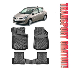 Renault Clio 3 2005-2012 Set Covorase Auto Cauciuc Premium Umbrella