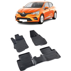 Renault Clio 5 2019-2025 Set 4 covorase auto din cauciuc tip tavita premium line 3D - Transport Gratuit! - Img 2