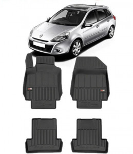 Renault Clio III Din 01.2008 - 02.2013, Combi , Set Covorase Auto Tip Tavita Premium 3D, din cauciuc accesorii pentru autoturismul tau - masina v162384