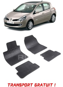 Renault Clio III, Hatchback, fabricat din 09.2005 - 09.2012, set covorase auto dedicate, din cauciuc 100% Premium - Transport Gratuit accesorii pentru autoturismul tau - masina v38167