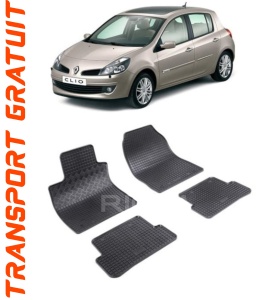 Renault Clio III, Hatchback, fabricat din 09.2005 - 09.2012, set covorase auto dedicate, din cauciuc 100% Premium accesorii pentru autoturismul tau - masina v155332