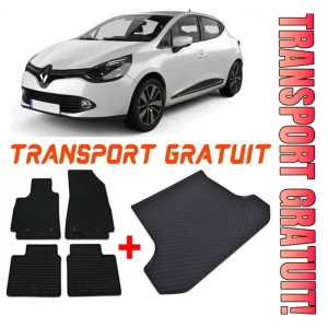 Renault Clio IV Hatchback din 10.2012 - 08.2019 *4, Set Covorase + tavita portbagaj auto