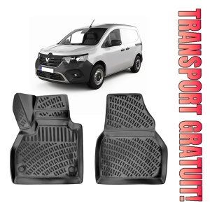 Renault Kangoo III 2020-Prezent Set 2 Covorase Auto (Fata) Cauciuc Tip tavita Premium Line 3D - Transport Gratuit!