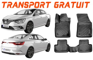 Renault Megane 4 Sedan 2016- Set 4 covorase auto din cauciuc tip tavita premium line 3D accesorii pentru autoturismul tau - masina v241731
