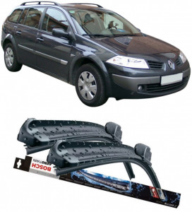 Renault Megane II Estate Van Set 2 stergatoare parbriz Bosch Bosch Aerotwin 60 cm/45 cm compatibile cu Renault Megane II Estate Van (Km_) din 2003-2009 (60 cm / 45 cm) accesorii pentru autoturismul tau - masina v122490
