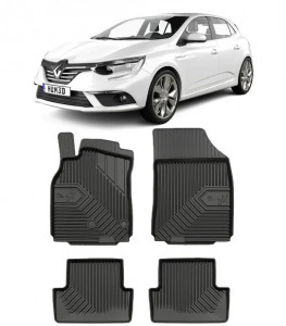 Renault Megane III Din 11.2008 - 12.2015, Coupe , Set Covorase Auto Tip Tavita Premium 3D, din cauciuc accesorii pentru autoturismul tau - masina v168989
