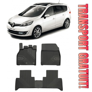 Renault Scenic Grand III Din 04.2009 - 11.2016, Van , Set Covorase Auto Tip Tavita Premium 3D, din cauciuc