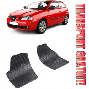 Seat Ibiza fabricat din 03.2002 - 2008 (Fata), set covorase auto dedicate, din cauciuc 100% Premium - Img 1