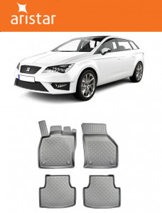 Seat Leon E-Hybrid, Hatchback, Din 2020 - Prezent , Set Covorase Auto Tip Tavita Premium 3D, din cauciuc accesorii pentru autoturismul tau - masina v170069