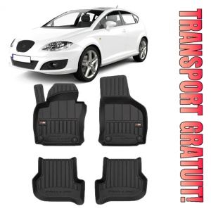 Seat Leon II 1P, Hatchback, Din 07.2005 - 2012 , Set Covorase Auto Tip Tavita Premium 3D, din cauciuc
