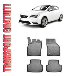 Seat Leon III 5F, Hatchback, Din 11.2012 - 02.2020 , Set Covorase Auto Tip Tavita Premium 3D, din cauciuc