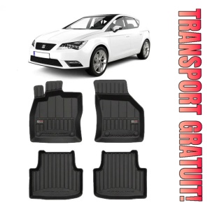 Seat Leon IV Kl, Hatchback, Din 03.2020 - Prezent , Set Covorase Auto Tip Tavita Premium 3D, din cauciuc