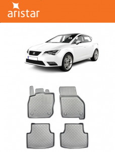 Seat Leon IV Mhev, Hatchback, Din 2020 - Prezent , Set Covorase Auto Tip Tavita Premium 3D, din cauciuc accesorii pentru autoturismul tau - masina v173416