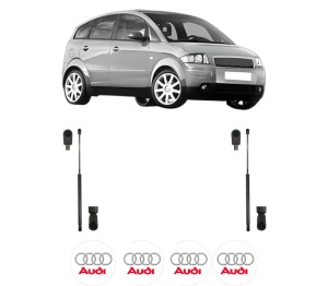 Set 2 amortizoare portbagaj haion AUDI A2 (8Z0) din 2000-2005, 2 bucati, KROSNO, 4 stickere auto AUDI v4651