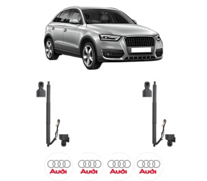 Set 2 amortizoare portbagaj haion AUDI Q3 (8UB, 8UG) din 2011-2018, 2 bucati, MAGNUM TECHNOLOGY, 4 stickere auto AUDI v3931