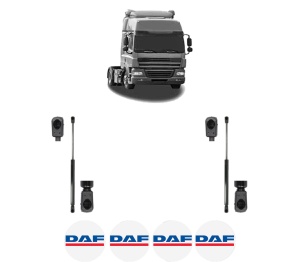 Set 2 amortizoare portbagaj haion DAF CF 85 din 2001-2020, 2 bucati, MAGNUM TECHNOLOGY, 4 stickere auto DAF v3331
