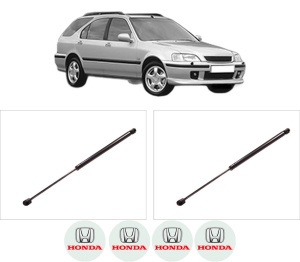 Set 2 amortizoare portbagaj haion HONDA CIVIC VI Aerodeck (MB, MC) din 1998-2001, 2 bucati, KROSNO, 4 stickere auto HONDA v5371