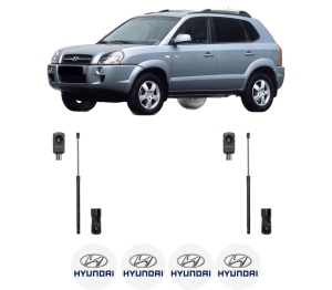 Set 2 amortizoare portbagaj haion HYUNDAI TUCSON (JM) din 2004-2012, 2 bucati, MAGNUM TECHNOLOGY, 4 stickere auto HYUNDAI v4536