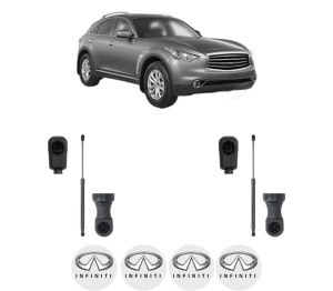 Set 2 amortizoare portbagaj haion INFINITI QX70 din 2013-2014, 2 bucati, KROSNO, 4 stickere auto INFINITI v871