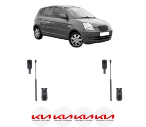 Set 2 amortizoare portbagaj haion KIA PICANTO I (SA) din 2004-2011, 2 bucati, MAGNUM TECHNOLOGY, 4 stickere auto KIA v3091