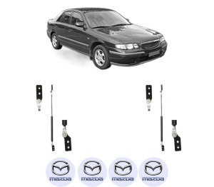 Set 2 amortizoare portbagaj haion MAZDA 626 V Hatchback (GF) din 1997-2002, 2 bucati, KROSNO, 4 stickere auto MAZDA v6451