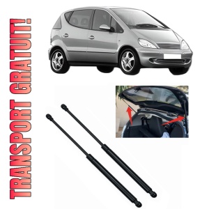 Set 2 amortizoare portbagaj haion MERCEDES-BENZ A-CLASS (W168) din 1997-2004, 2 bucati, MAGNUM TECHNOLOGY, 4 stickere auto MERCEDES-BENZ